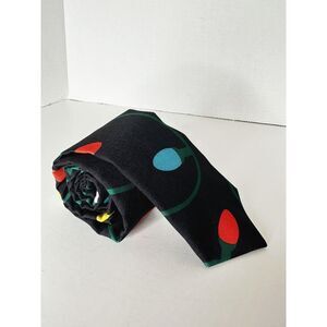 Holiday Christmas Tie Lights‎ Tipsy Elf Men's Necktie Tie Black 58" EUC